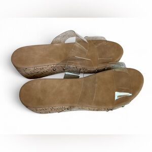 Transparent Strap Wedge cork Sandals NWOT fits like size 9